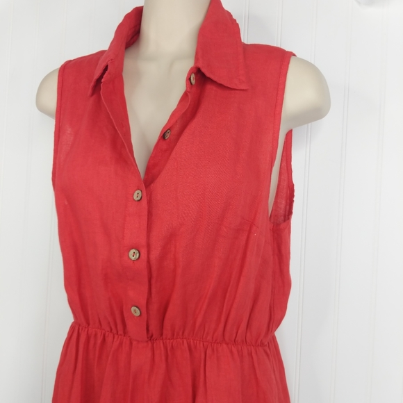 LE REGAZZE Made in Italy Linen Fit and Flare Dress Sz M - Picture 13 of 16